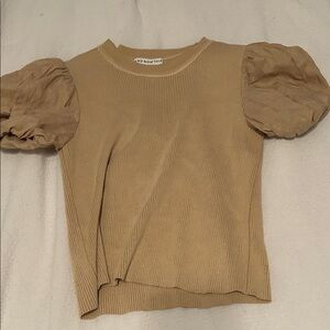 AND NOW THIS Tan Ribbed Top